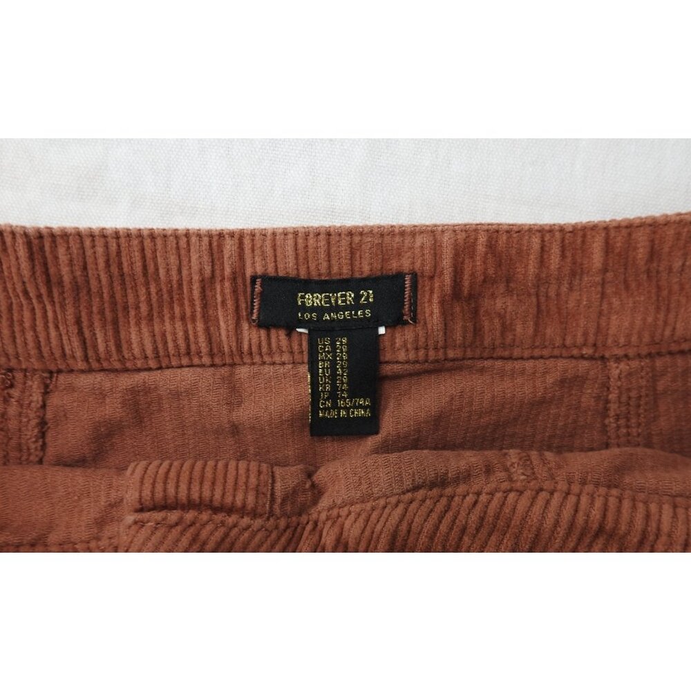 Forever 21 Rust Corduroy Button Front Mini Skirt Women's Sz 29 Jrs 11 Orange - Picture 6 of 7